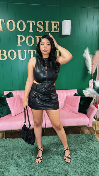 Zoey Biker Skirt Set